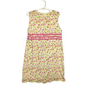 Lilly Pulitzer Vintage Girls Mini Tulip Print Shift Dress Scalloped Hem Size 8